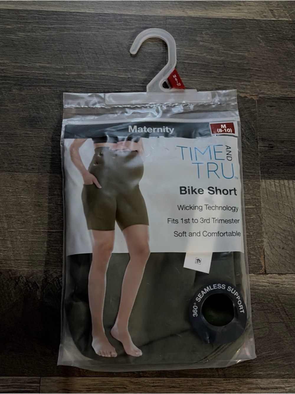 Time and Tru Olive Bike‎ Shorts - Maternity